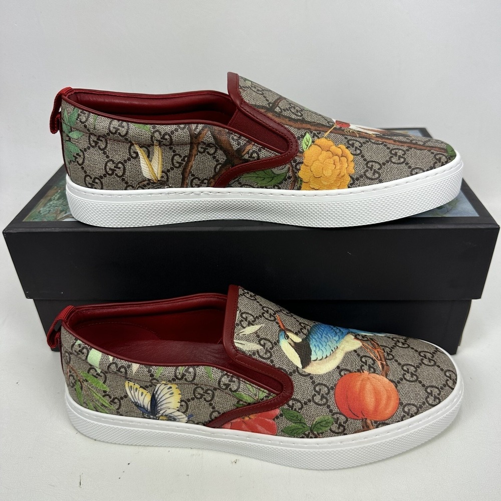 Gucci Supreme Monogram Tian Shoes Sneakers Mens Size 10 UK Birds - Picture 7 of 14